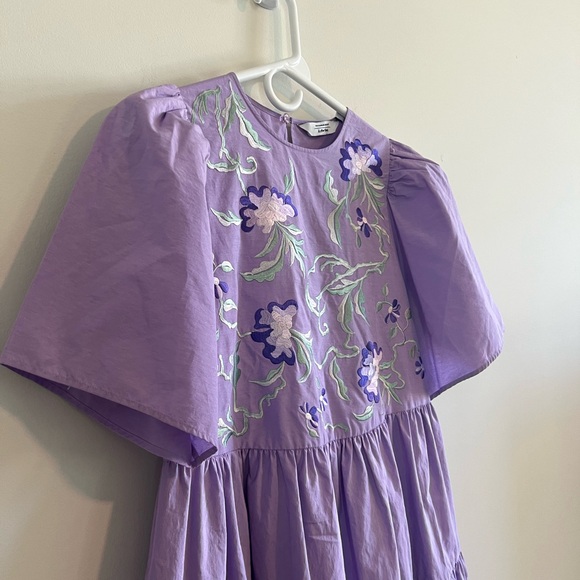 & Other Stories Women US 2 Cotton Stockholm Atelier Purple Embroidered Preppy - Picture 4 of 12